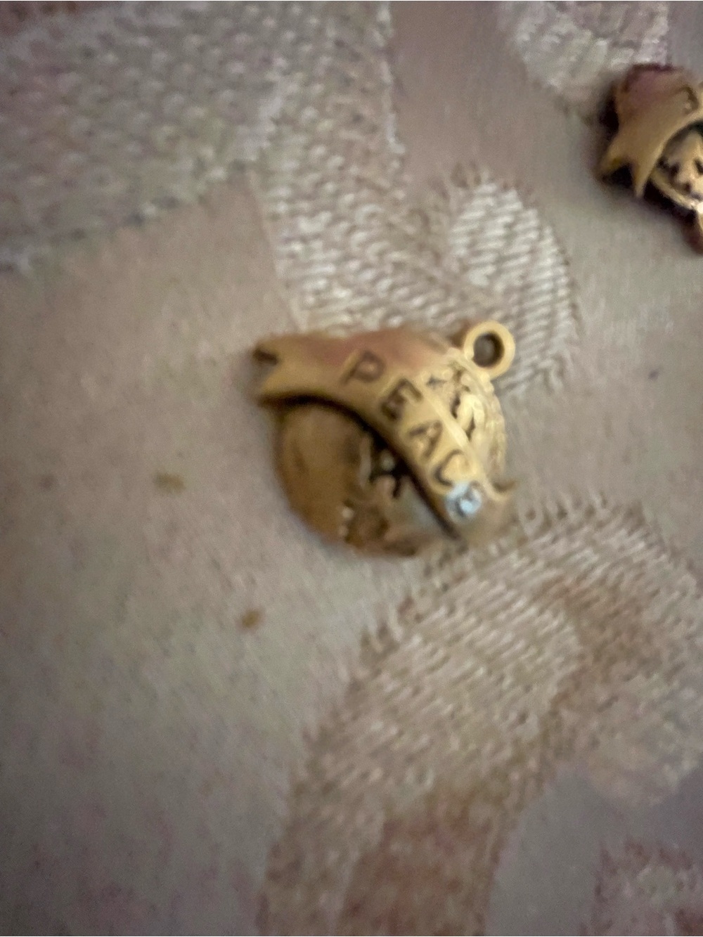 Gold-Tone 'Peace' Pendant Charm - 50 Pieces
